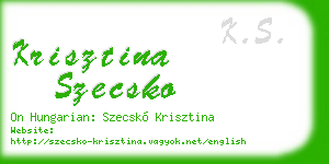 krisztina szecsko business card